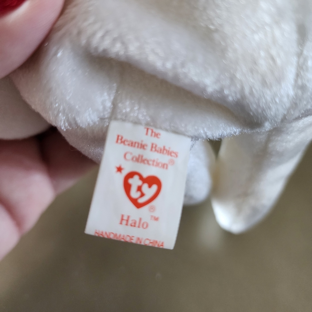 4 ty Beanie Baby's Lot - Halo, Peace, Curly, and Valentino - Picture 4 of 16